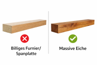 Wandregal Holz Eiche Eichenholzregal in massiver Ausführung 100cm