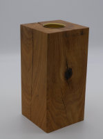 Holzfeuer - der Teelichthalter aus massivem Eichenholz 20cm