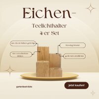 Teelichthalter aus Eiche 4er Set – 5, 10, 15 &...