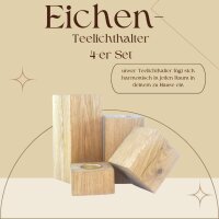 Teelichthalter aus Eiche 4er Set – 5, 10, 15 & 20 cm
