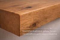 robustes Eichenwandregal massiv geölt 75cm