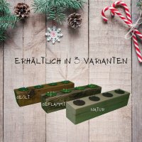 "Natürlich weihnachtlich" - geflammter Adventskranz aus Eichenholz für eine natürliche und schöne Weihnachtszeit