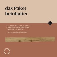 Schweberegal Eichenregal Massiv Wandregal 100cm