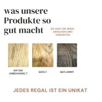 Schweberegal Eiche 100 cm – 9×9 cm massiv