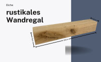 Schweberegal Eiche 9×9 cm – massives Wandregal 50 cm